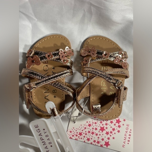 Rampage Baby Girls Sandals Strappy Sling Back Shoes NWT Sz 6-9M - Picture 5 of 6